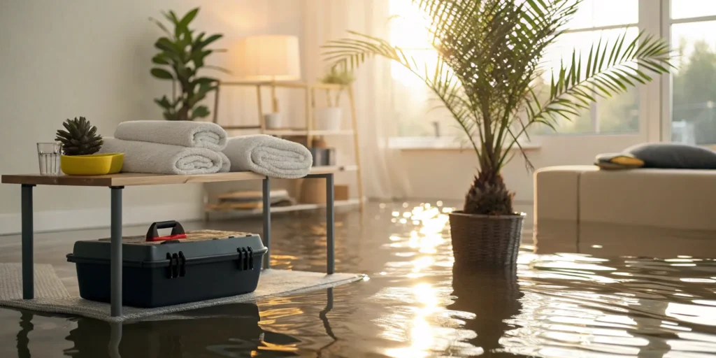 Water damage in a Wellington home.